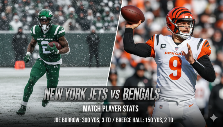 New York Jets vs Bengals Match Player Stats